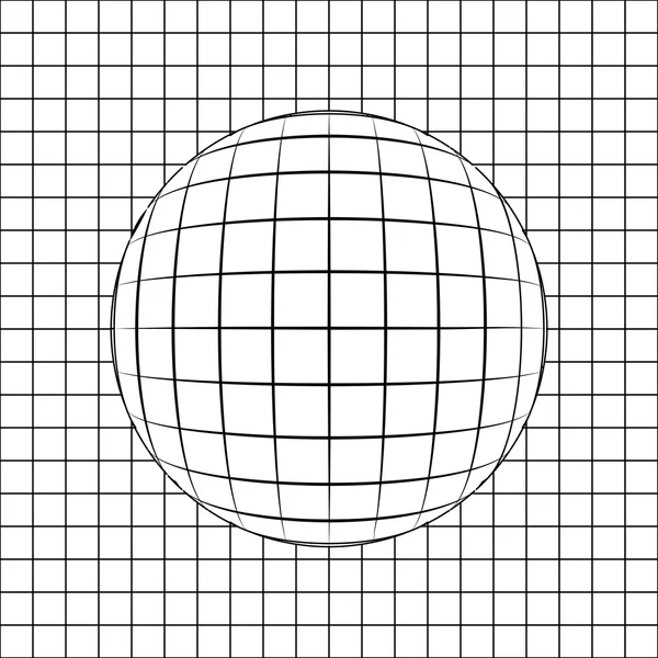 Sphere in grid line drawing vector — Stock Vector