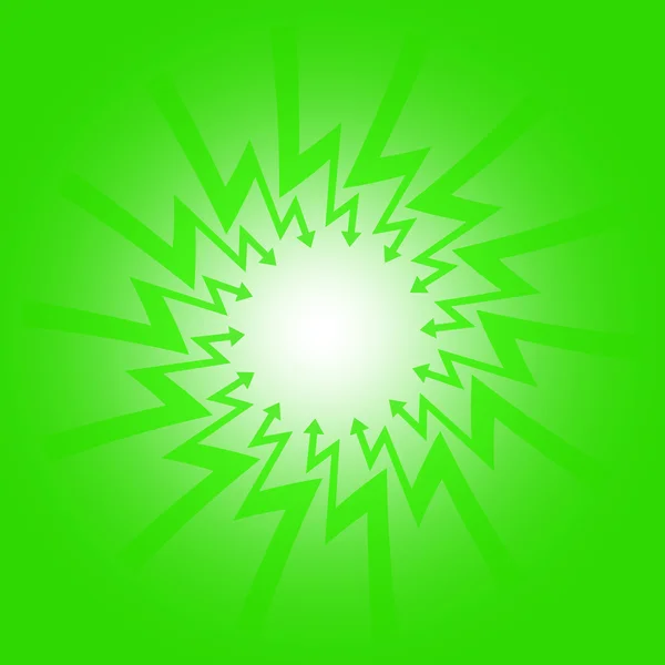Πράσινα βέλη στο άνυσμα σύνθεση ζιγκ-ζαγκ κεντρικό σημείο — Διανυσματικό Αρχείο