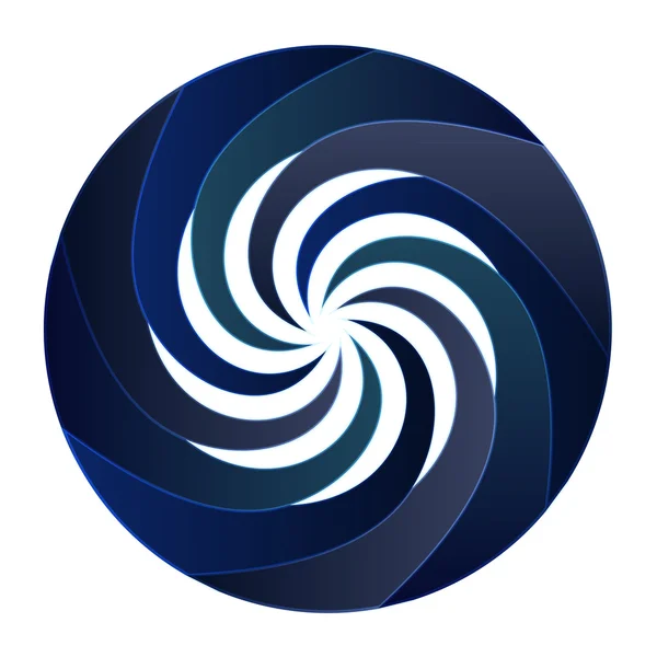 Geïsoleerde blauwe centrale swirl cirkel vector — Stockvector