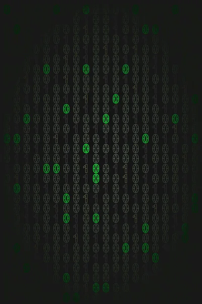 Groen verlichte binaire codenummers op zwart — Stockvector