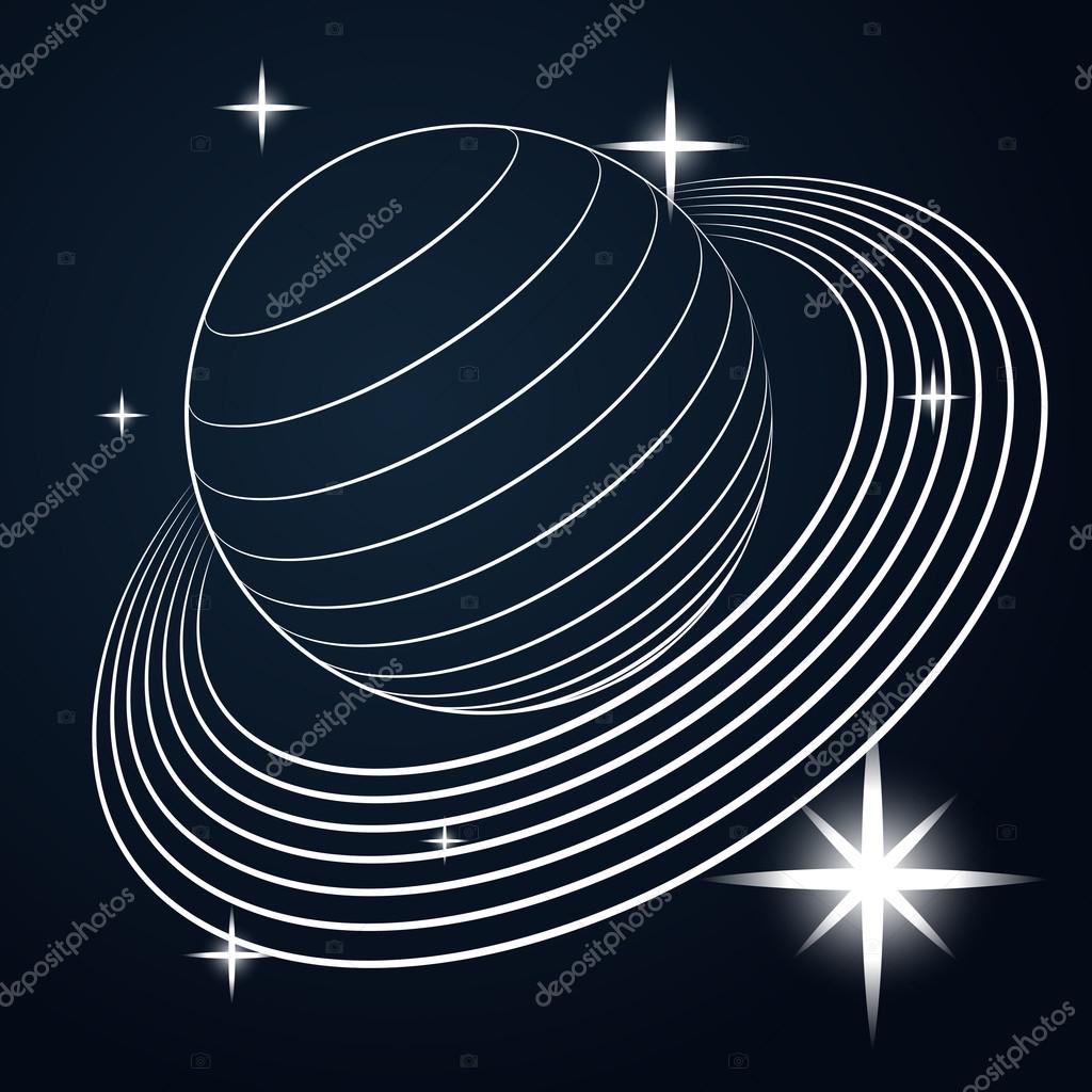 Planete Saturne Dessin En Vectoriel De L Espace Image Vectorielle Adikk C 28827035