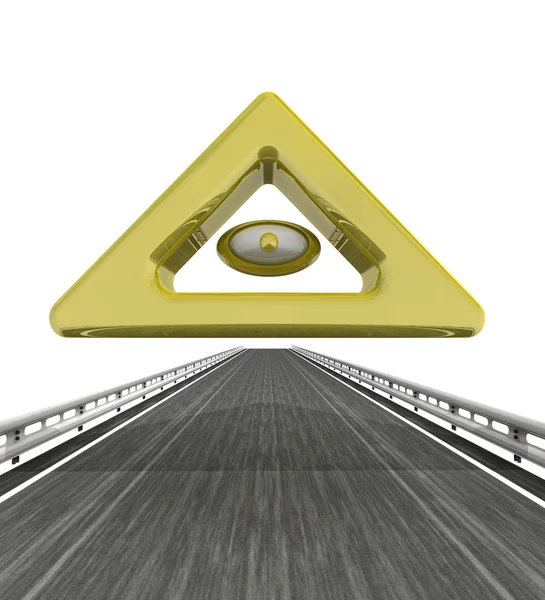 Изолированное шоссе с золотым глазом бога — стоковое фото