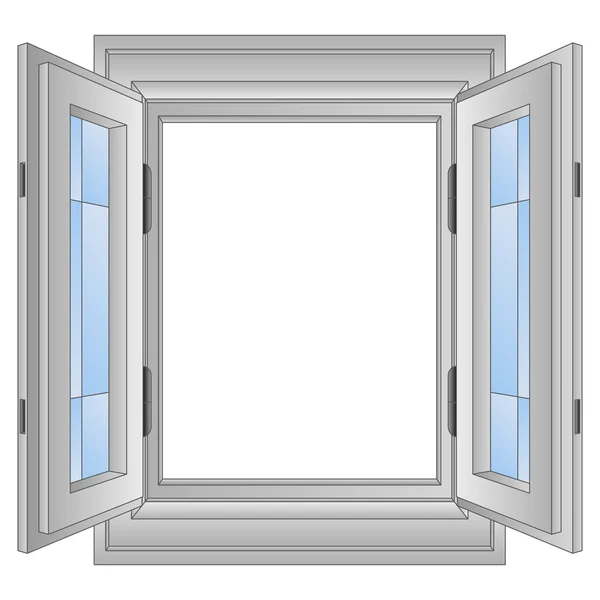 Aislado ventana de oro abierto marco vector — Vector de stock