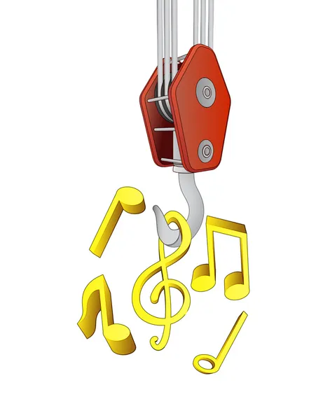 Crane hook lifting music sound vector — Stock Vector