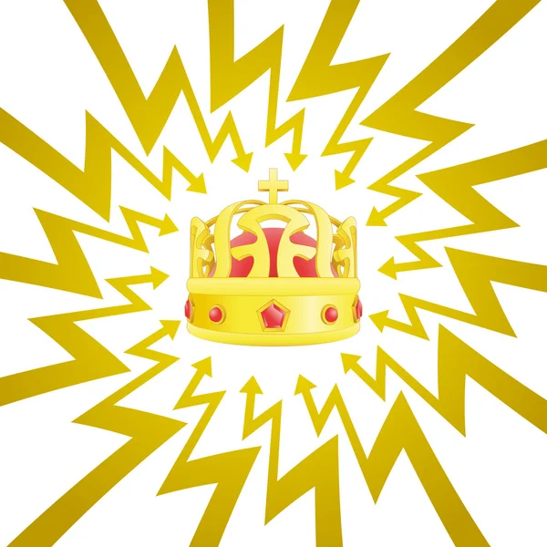 Royal crown in arrow zigzag circle vector — Stock Vector