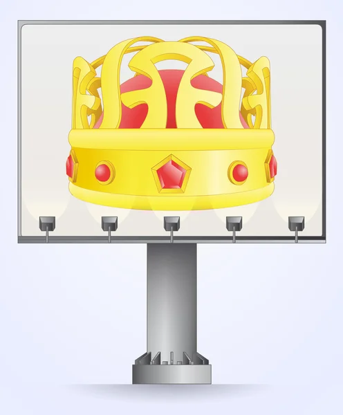 Königskrone auf Werbetafel-Konstruktionsvektor — Stockvektor