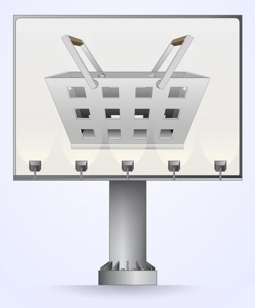 Carrello della spesa su cartellone vettore di costruzione — Vettoriale Stock