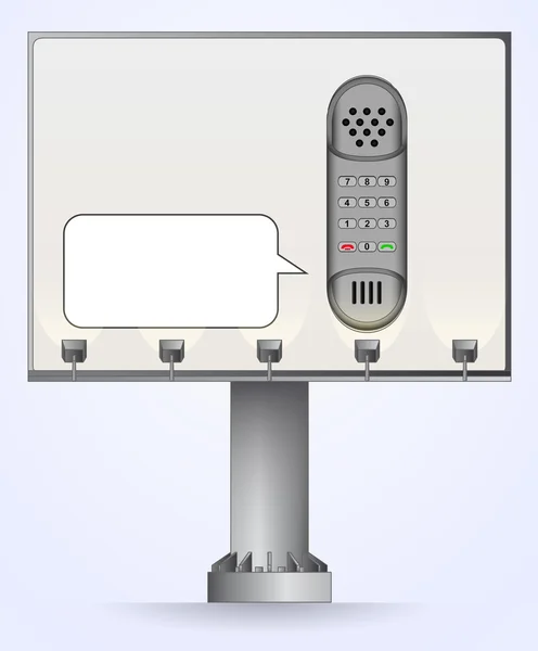 Телефон с пузырьком вниз на билборде конструкции вектора — стоковый вектор