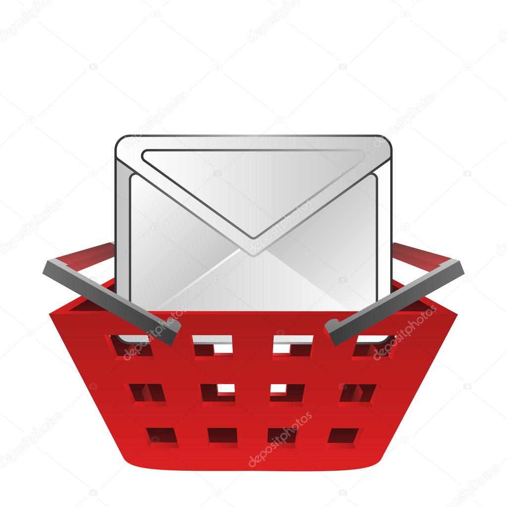 posted envelope in red basket vector