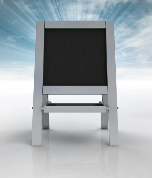 School aluminium rack front view with sky flare — Stock Photo, Image