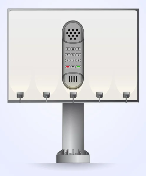 Téléphone rétro sur le vecteur de construction de panneau d'affichage — Image vectorielle