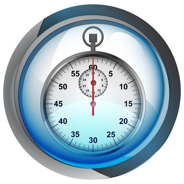 Kronometreyi vektörel izole mavi daire düğmesi — Stok Vektör