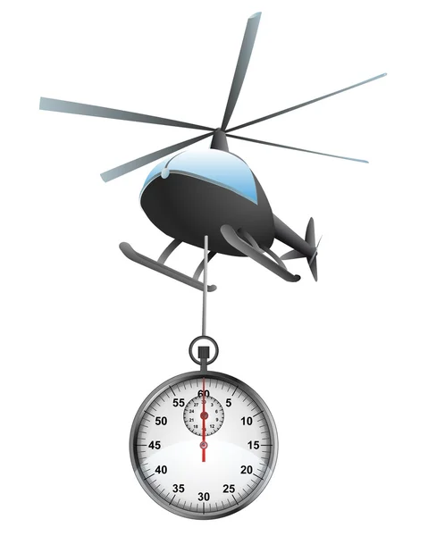 Isolated stopwatch helicopter transport vector — Stock Vector