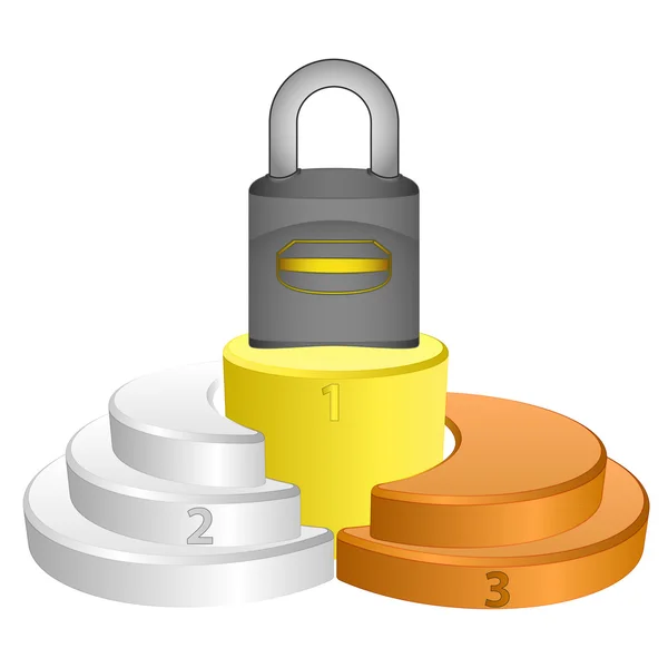 Best podium place for security padlock vector — Stock Vector