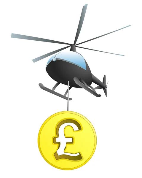 Isolated pound coin helicopter transport vector — Stock Vector