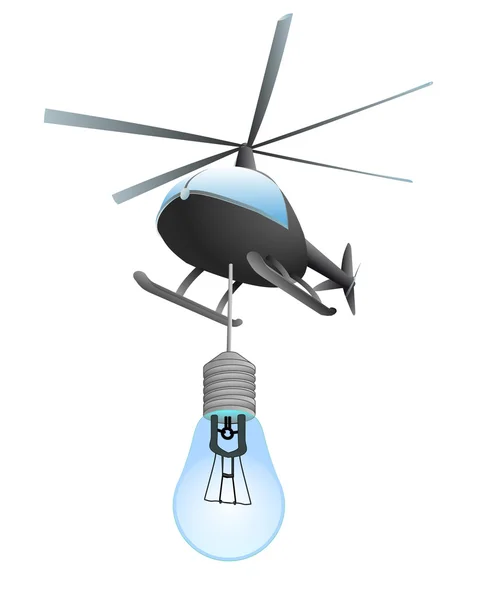 Geïsoleerde glanzende lamp helikopter vervoer vector — Stockvector