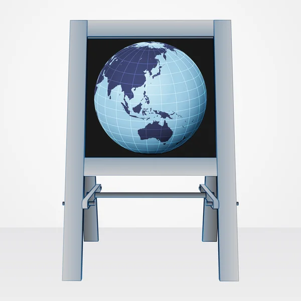 亚洲世界演示文稿画架板矢量 — 图库矢量图片