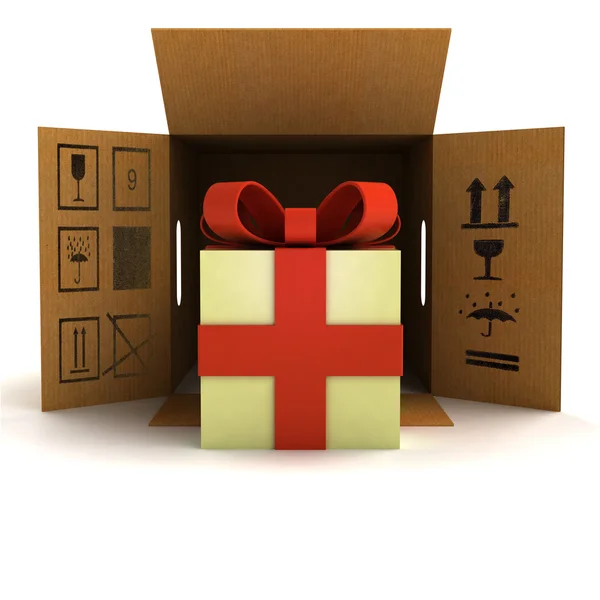 Holiday gift surprise safety delivery — Stock Photo, Image