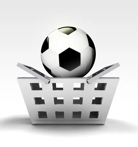 Football ball as trade merchandise — Stock Photo, Image