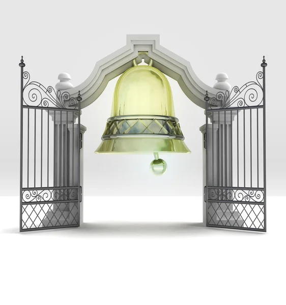 Bell ringing welcome to heavenly gate — Stock Photo, Image