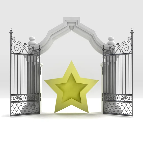 Divine super star in heavenly gate — Stock Photo, Image