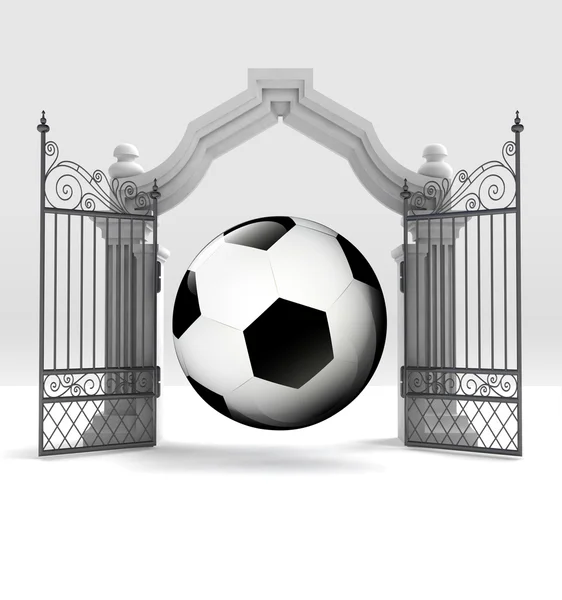 Divine football sport in heavenly gate — Stock Photo, Image