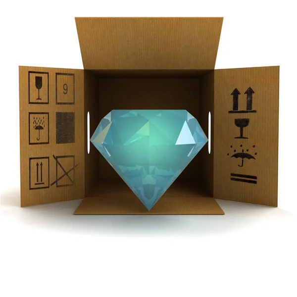 Luxurious diamond product safety delivery — Stock Photo, Image