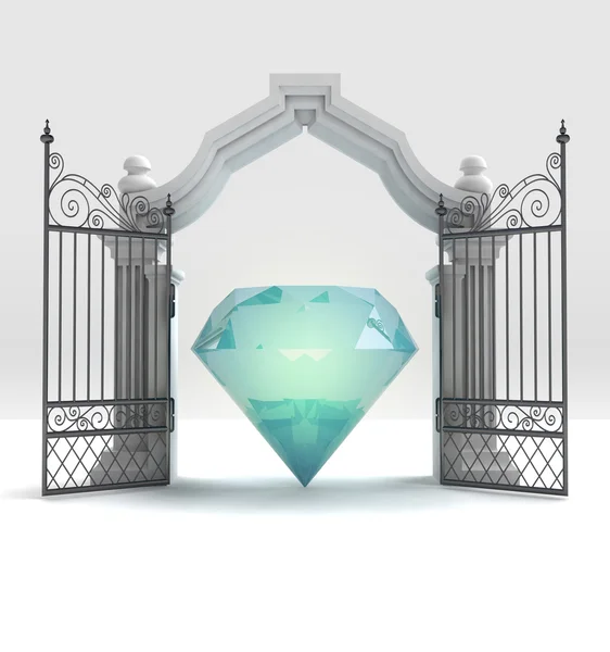 Divine diamond in heavenly gate — Stock Photo, Image