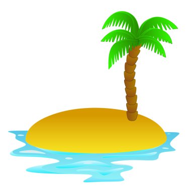 lonely tropical sandy island vector clip art