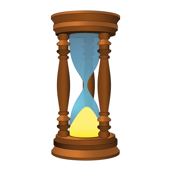 Izolované dřevěné přesýpací hodiny času vektor — Stockový vektor