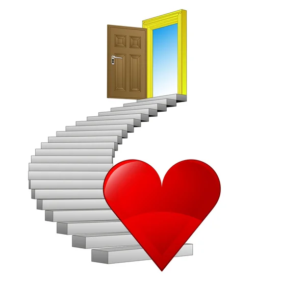 Спиральная лестница, ведущая к вектору любви — стоковый вектор