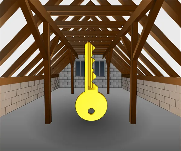Yapım aşamasında anahtar vektör ile tavan — Stok Vektör