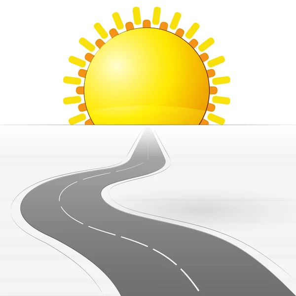 Roadway with morning sun vector — Stock Vector