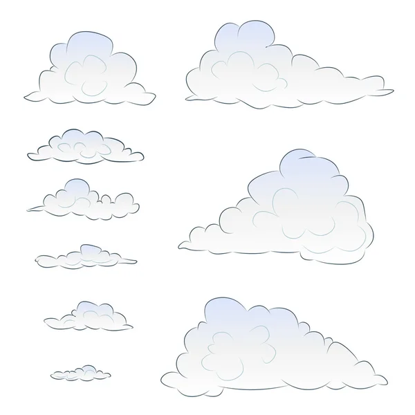 Jeu de vecteurs nuageux bleu clair — Image vectorielle