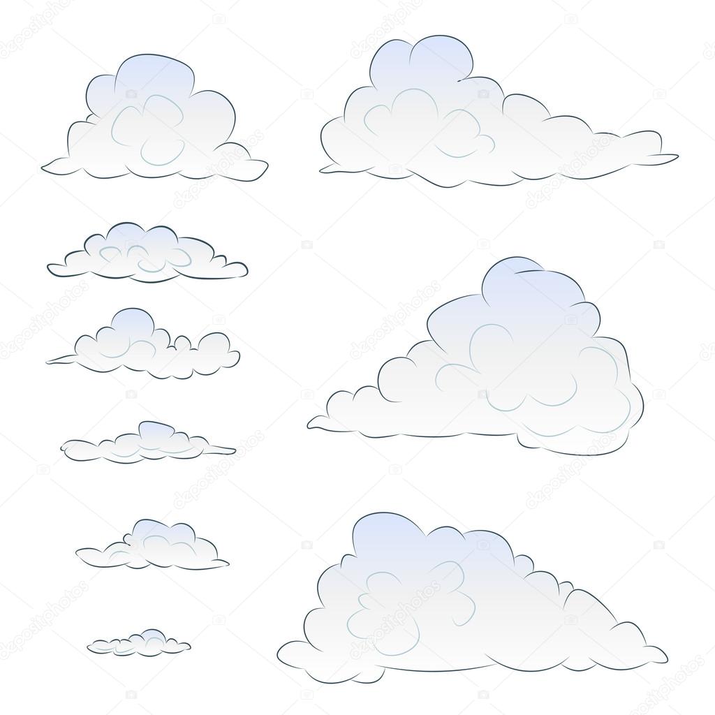 light blue cloudy vector set