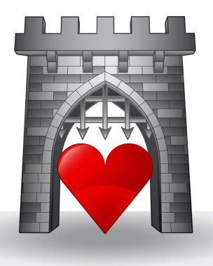 gate pass to love with red heart vector clipart