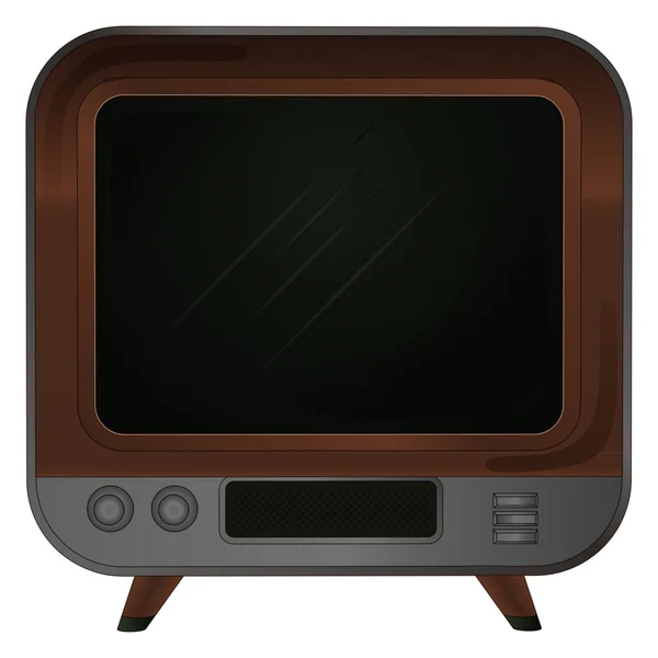 Isolated retro wooden television on legs vector — Stock Vector