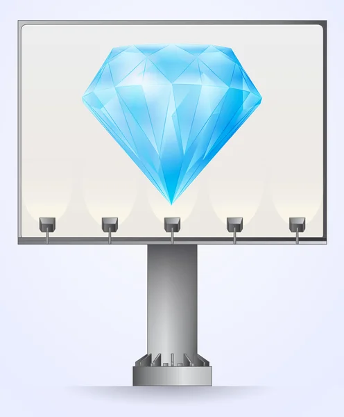 Publicité bilboard pour le vecteur diamant luxueux — Image vectorielle