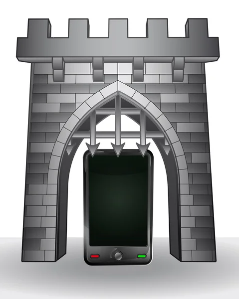 Gate pass per la comunicazione con smart-phone vector — Vettoriale Stock