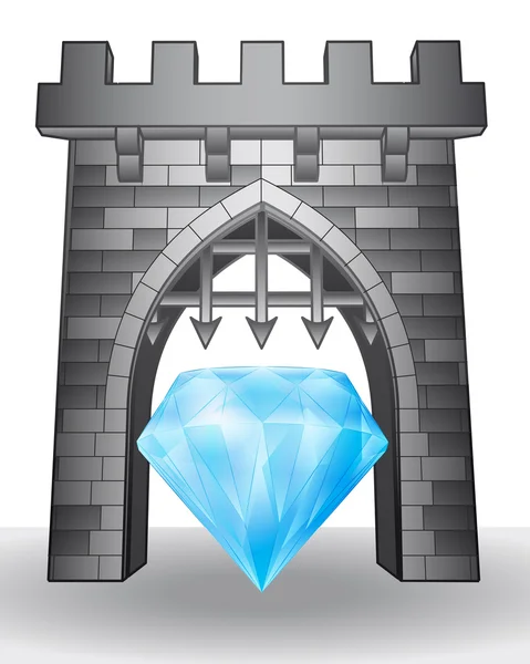 Tor zum Luxus mit Diamant-Vektor — Stockvektor