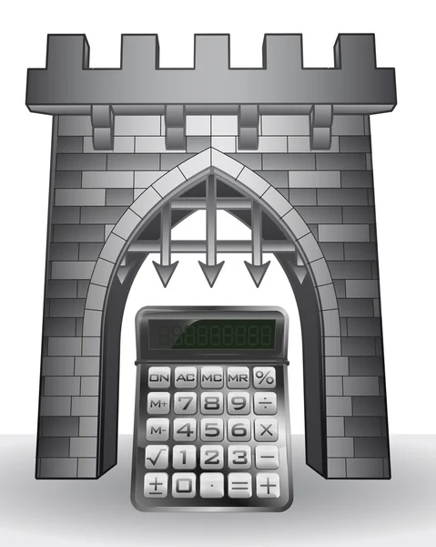 Paso de puerta a las matemáticas con vector calculadora — Vector de stock