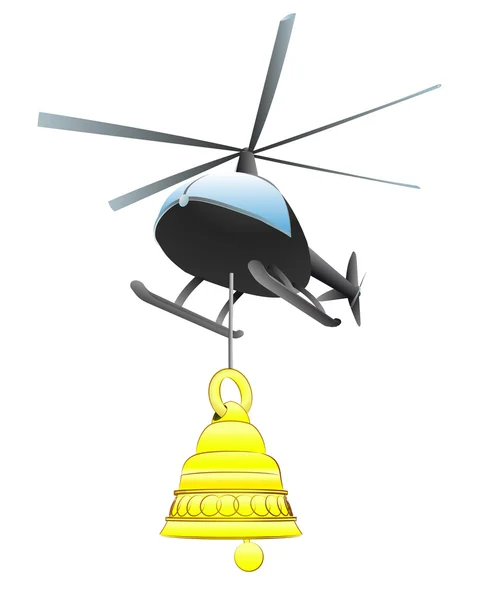 Helicopter transport of large bell vector — Stock Vector