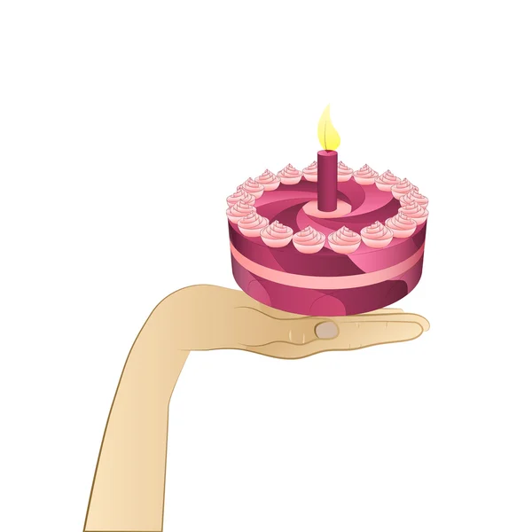 Celebración de cumpleaños en su vector de mano — Vector de stock