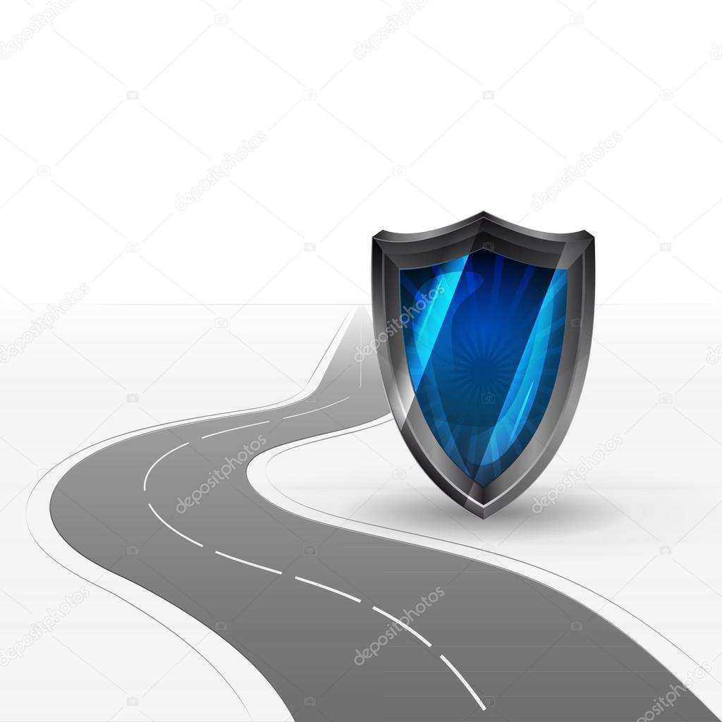 road leading to security with shield vector