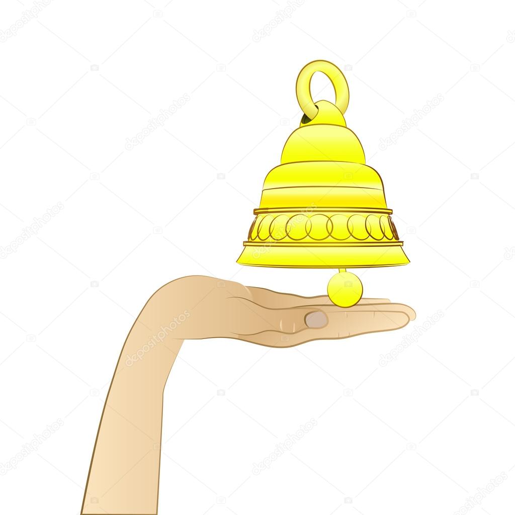 bell ringing warning on your hand vector