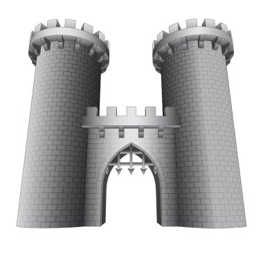 İki Kule vektör ile izole kale kapısı