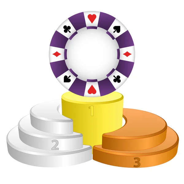Siegerpodest für den besten Poker-Wettvektor — Stockvektor