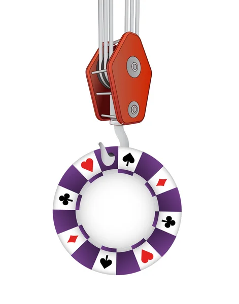 Haken Transport von Casino Poker Chip Vektor — Stockvektor