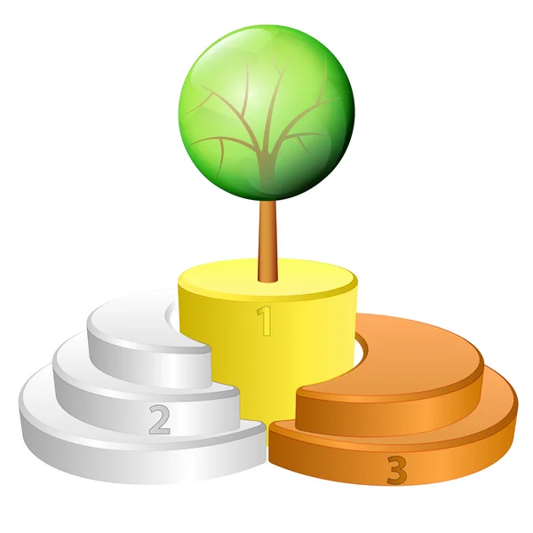 Podium for tree as nature value vector — Stock Vector