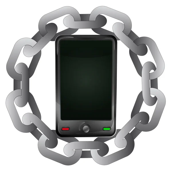 保护智能手机技术矢量的强链 — 图库矢量图片